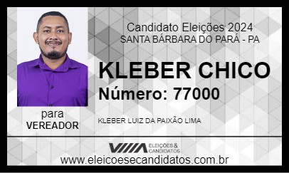 Candidato KLEBER CHICO 2024 - SANTA BÁRBARA DO PARÁ - Eleições