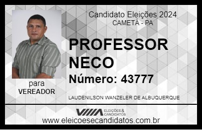 Candidato PROFESSOR NECO 2024 - CAMETÁ - Eleições