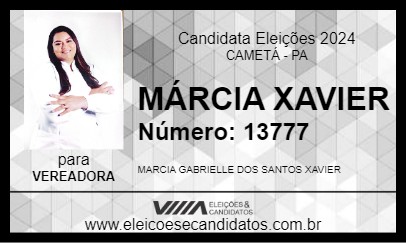 Candidato MÁRCIA XAVIER 2024 - CAMETÁ - Eleições