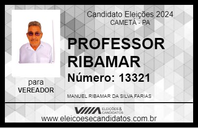 Candidato PROFESSOR RIBAMAR 2024 - CAMETÁ - Eleições