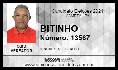 Candidato BITINHO 2024 - CAMETÁ - Eleições