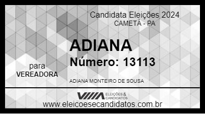 Candidato ADIANA 2024 - CAMETÁ - Eleições