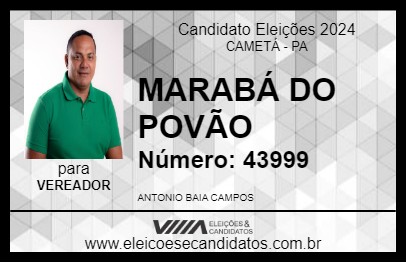 Candidato MARABÁ DO POVÃO 2024 - CAMETÁ - Eleições