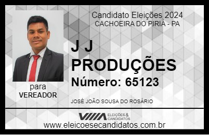 Candidato J J PRODUÇÕES 2024 - CACHOEIRA DO PIRIÁ - Eleições