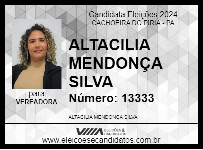 Candidato TACILIA DO SINDICATO 2024 - CACHOEIRA DO PIRIÁ - Eleições