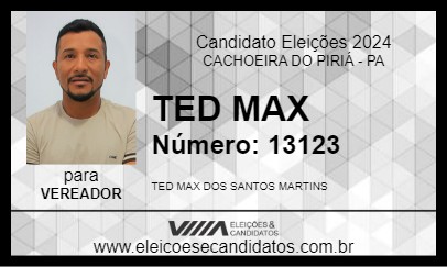 Candidato TED MAX 2024 - CACHOEIRA DO PIRIÁ - Eleições