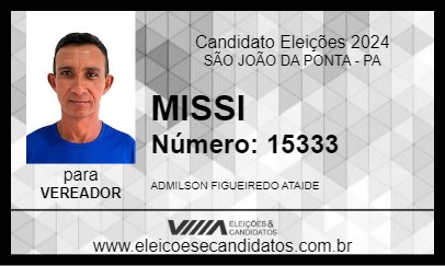 Candidato MISSI 2024 - SÃO JOÃO DA PONTA - Eleições