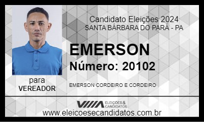 Candidato EMERSON 2024 - SANTA BÁRBARA DO PARÁ - Eleições