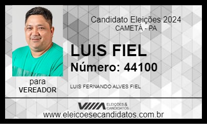 Candidato LUIS FIEL 2024 - CAMETÁ - Eleições