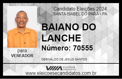 Candidato BAIANO DO LANCHE 2024 - SANTA ISABEL DO PARÁ - Eleições