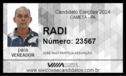 Candidato RADI 2024 - CAMETÁ - Eleições