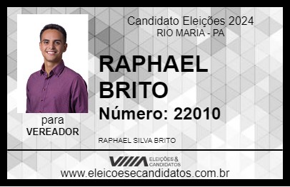 Candidato RAPHAEL BRITO 2024 - RIO MARIA - Eleições