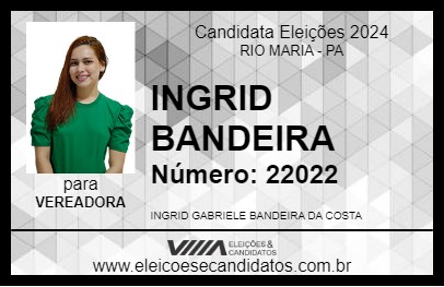 Candidato INGRID BANDEIRA 2024 - RIO MARIA - Eleições