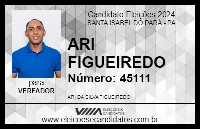 Candidato ARI FIGUEIREDO 2024 - SANTA ISABEL DO PARÁ - Eleições