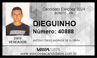 Candidato DIEGUINHO 2024 - BONITO - Eleições