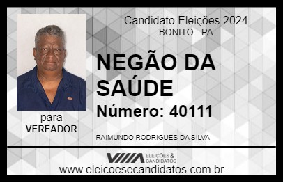 Candidato NEGÃO DA SAÚDE 2024 - BONITO - Eleições