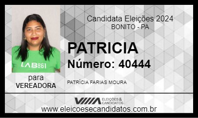 Candidato PATRICIA 2024 - BONITO - Eleições