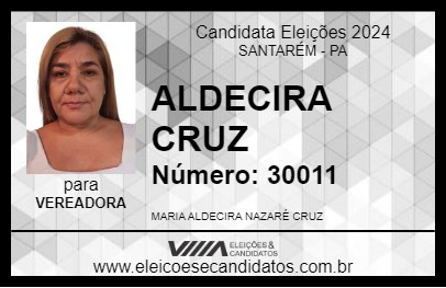 Candidato ALDECIRA CRUZ 2024 - SANTARÉM - Eleições