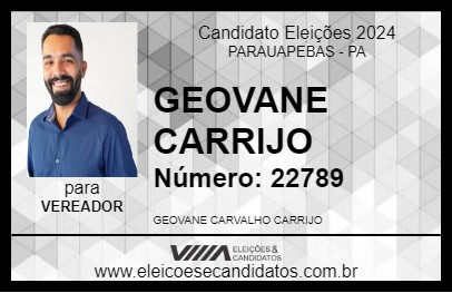 Candidato GEOVANE CARRIJO 2024 - PARAUAPEBAS - Eleições