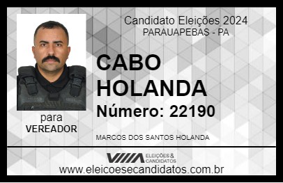 Candidato CABO HOLANDA 2024 - PARAUAPEBAS - Eleições