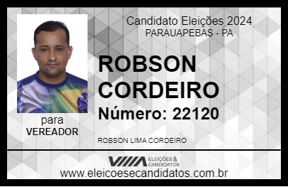 Candidato ROBSON CORDEIRO 2024 - PARAUAPEBAS - Eleições