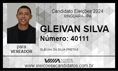 Candidato GLEIVAN SILVA  2024 - XINGUARA - Eleições