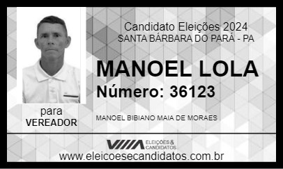 Candidato MANOEL LOLA 2024 - SANTA BÁRBARA DO PARÁ - Eleições