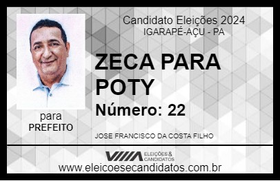 Candidato ZECA PARA POTY 2024 - IGARAPÉ-AÇU - Eleições