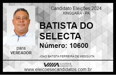 Candidato BATISTA DO SELECTA 2024 - XINGUARA - Eleições