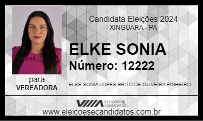 Candidato ELKE SONIA 2024 - XINGUARA - Eleições