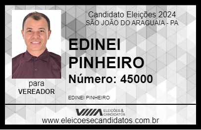 Candidato EDINEI PINHEIRO 2024 - SÃO JOÃO DO ARAGUAIA - Eleições