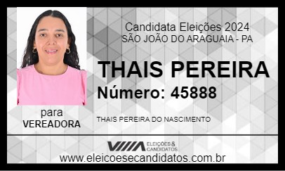 Candidato THAIS PEREIRA 2024 - SÃO JOÃO DO ARAGUAIA - Eleições