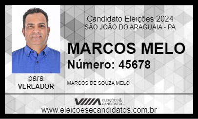 Candidato MARCOS MELO 2024 - SÃO JOÃO DO ARAGUAIA - Eleições