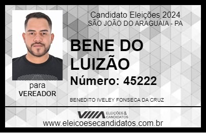 Candidato BENE DO LUIZÃO 2024 - SÃO JOÃO DO ARAGUAIA - Eleições