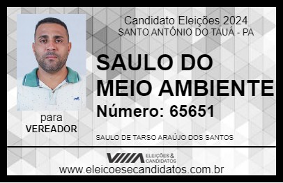 Candidato SAULO DO MEIO AMBIENTE 2024 - SANTO ANTÔNIO DO TAUÁ - Eleições