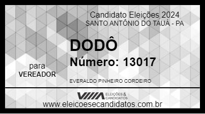 Candidato DODÔ 2024 - SANTO ANTÔNIO DO TAUÁ - Eleições