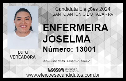 Candidato ENFERMEIRA JOSELMA 2024 - SANTO ANTÔNIO DO TAUÁ - Eleições