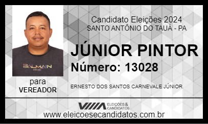 Candidato JÚNIOR PINTOR 2024 - SANTO ANTÔNIO DO TAUÁ - Eleições