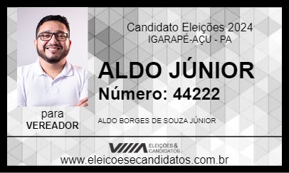 Candidato ALDO JÚNIOR 2024 - IGARAPÉ-AÇU - Eleições