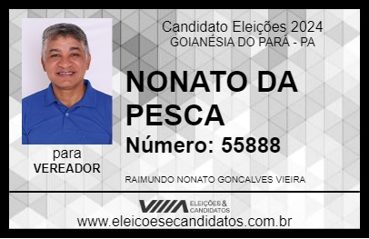 Candidato NONATO DA PESCA 2024 - GOIANÉSIA DO PARÁ - Eleições