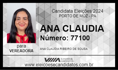 Candidato ANA CLAUDIA 2024 - PORTO DE MOZ - Eleições