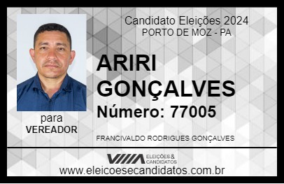 Candidato ARIRI GONÇALVES 2024 - PORTO DE MOZ - Eleições