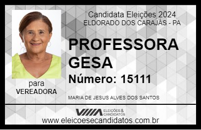 Candidato PROFESSORA GESA 2024 - ELDORADO DOS CARAJÁS - Eleições