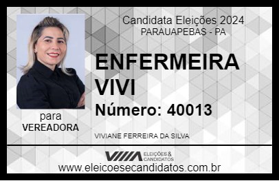 Candidato ENFERMEIRA VIVI 2024 - PARAUAPEBAS - Eleições