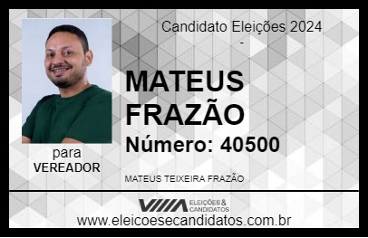 Candidato MATEUS FRAZÃO 2024 - PARAUAPEBAS - Eleições