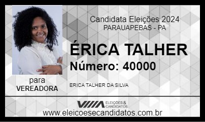 Candidato ÉRICA TALHER 2024 - PARAUAPEBAS - Eleições