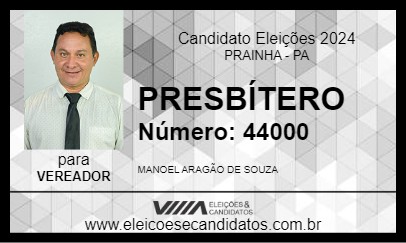 Candidato PRESBÍTERO MANOEL 2024 - PRAINHA - Eleições