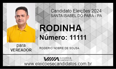 Candidato RODINHA 2024 - SANTA ISABEL DO PARÁ - Eleições