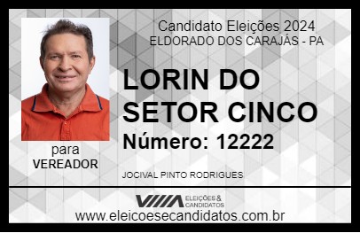 Candidato LORIN DO SETOR 05 2024 - ELDORADO DOS CARAJÁS - Eleições