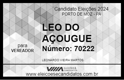 Candidato LEO DO AÇOUGUE 2024 - PORTO DE MOZ - Eleições